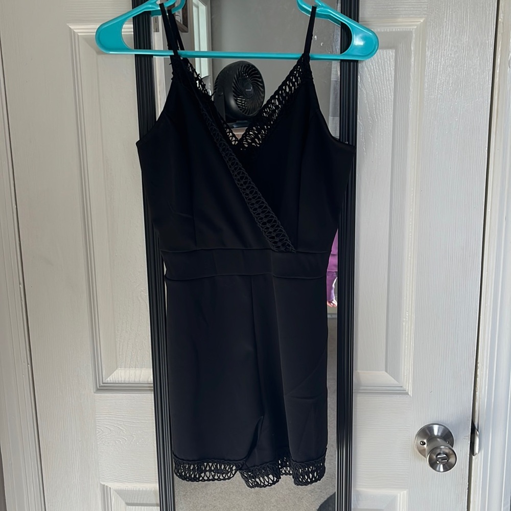 Black romper with cute lace design